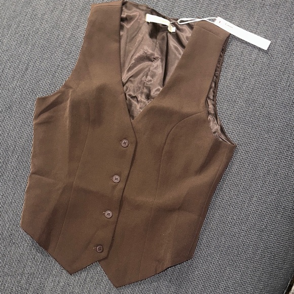 Qinsen Jackets & Blazers - Qinsen Chocolate Brown Vest